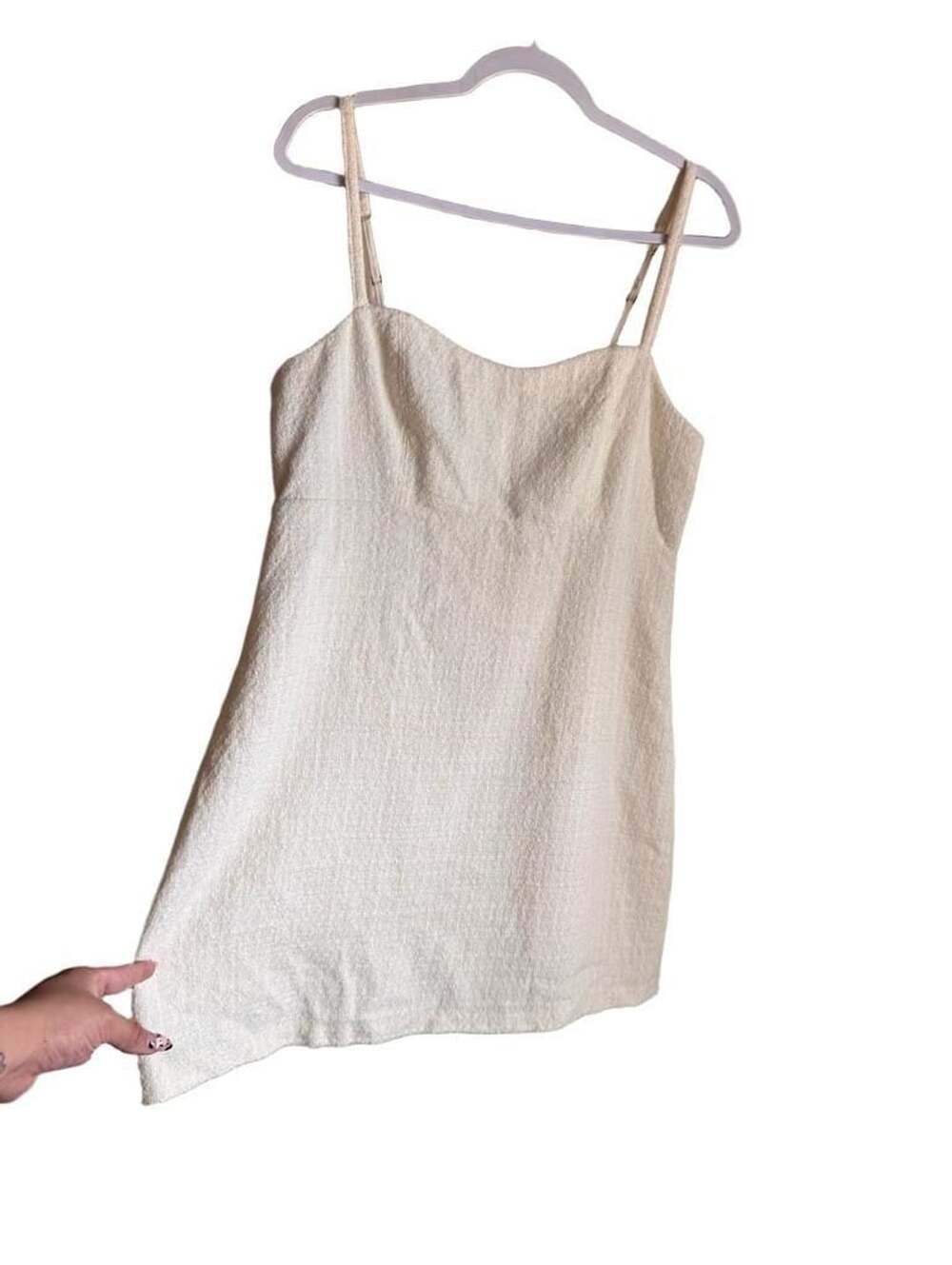 Abercrombie & Fitch Cream Textured Tweed Mini Dress Size L